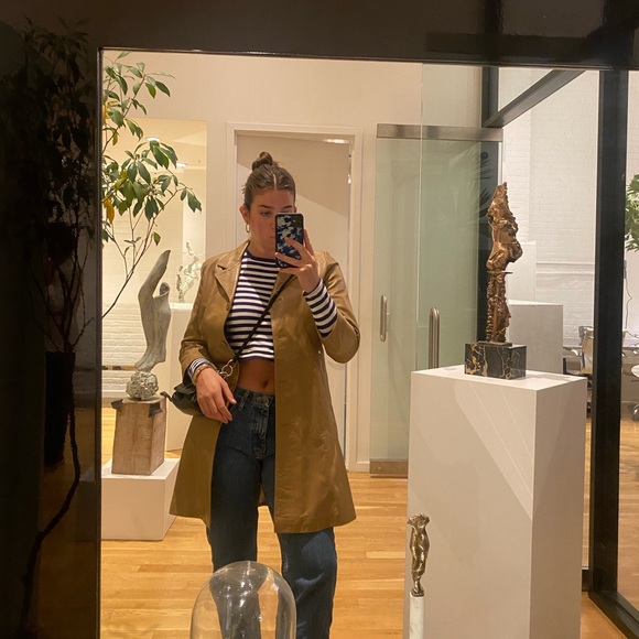 Vintage Camel Leather Coat - Picture 5 of 5